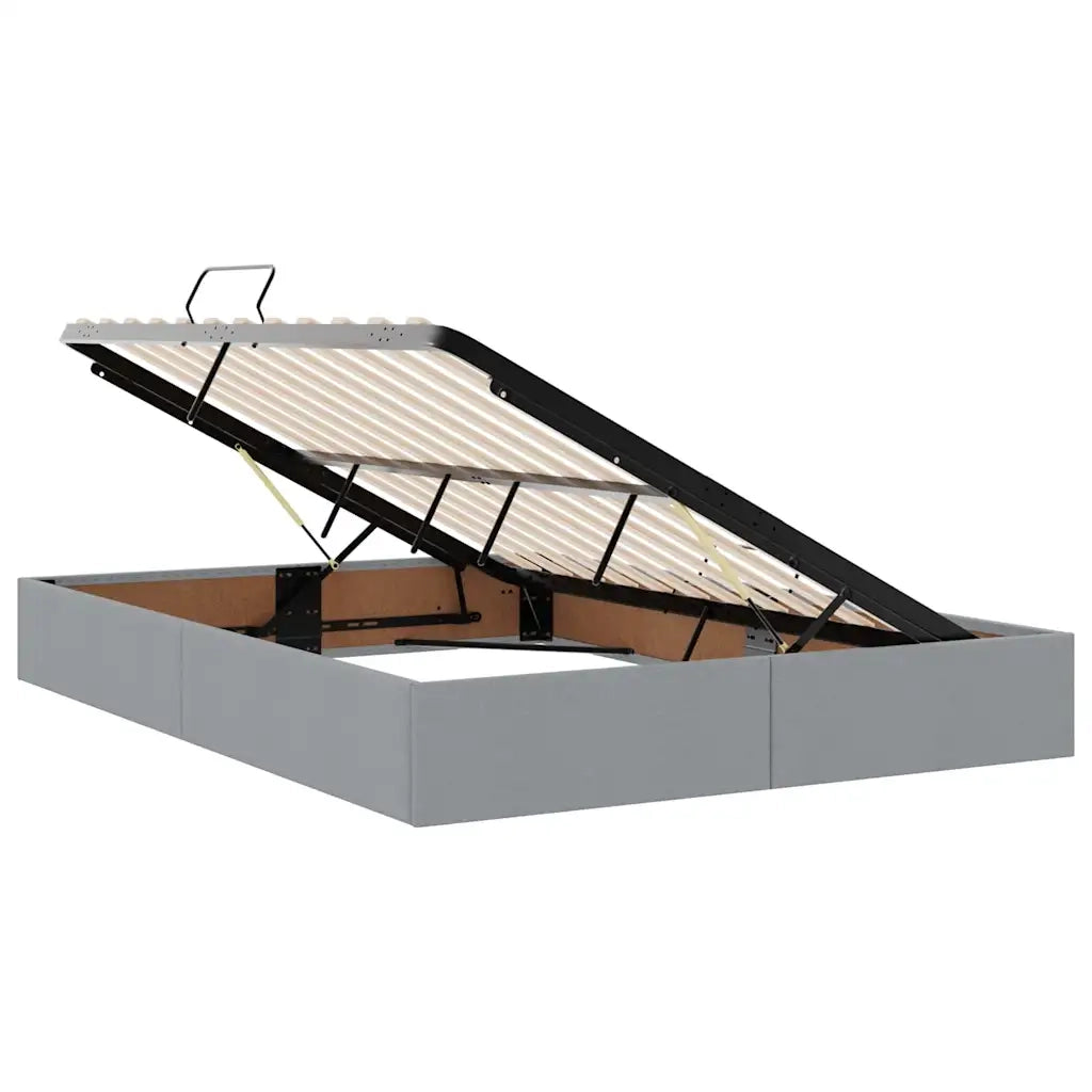 Letto con contenitore e materasso Grigio chiaro 140 x 190 cm