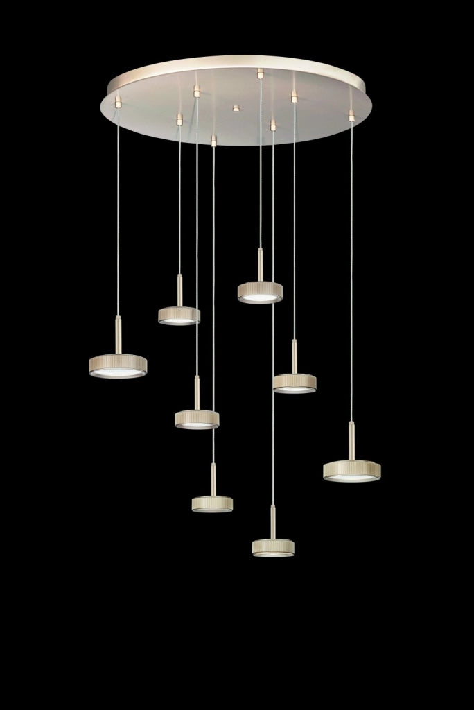 SOSPENSIONE NINA 8 LUCI ORO 3000K 3360LM 56W D.60CM VETRI ACQUISTABILI SEPARATAMENTE