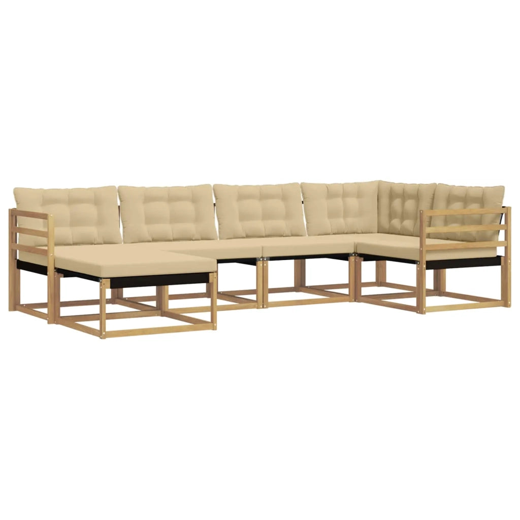 Set di divani da esterno con cuscino 6 pcs Bianco e Beige 3388843