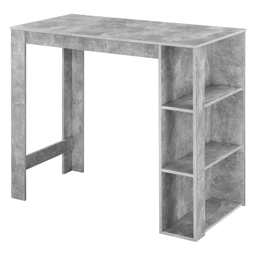 Tavolo Alto da Bar Danderyd Bancone a 3 Ripiani Laterali 120 x 60 x 106 cm - Effetto Cemento [en.casa]