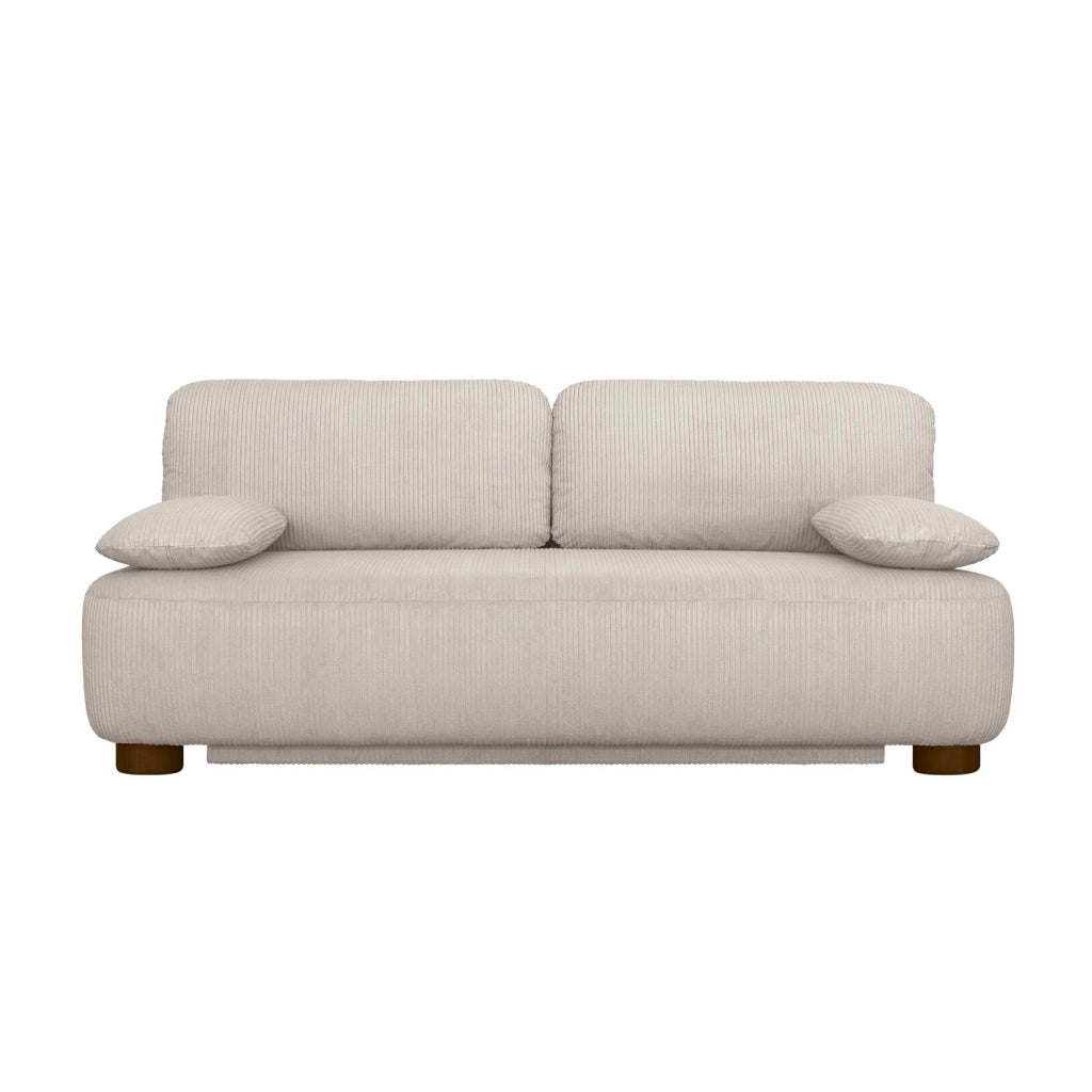 Divano letto in velluto a coste, 3 posti, beige grigio