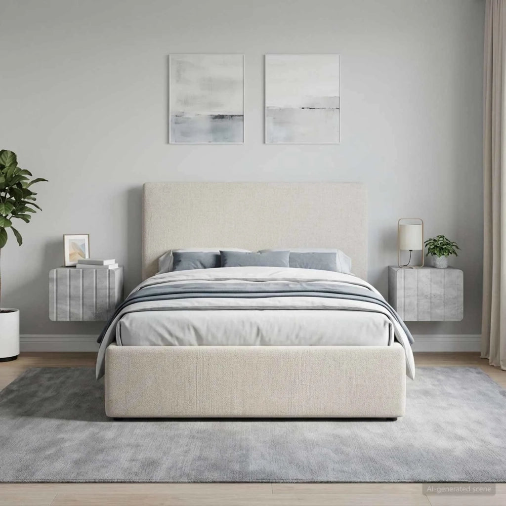 Mobiletto da notte a muro con cassetto 2 pcs Grigio Cemento 898262