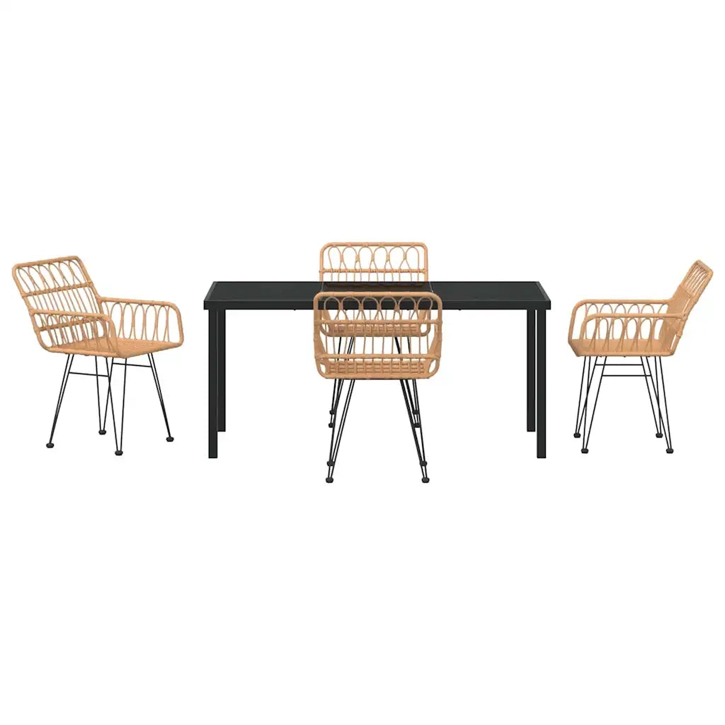 Set da Pranzo per Giardino 5 pcs Marrone