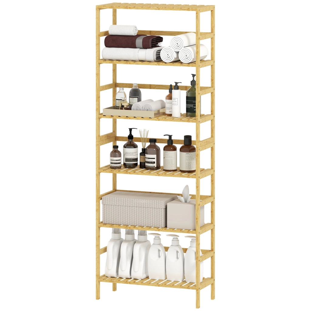 Libreria a scaffali in bamb¨´ ¨C Minimal ¨C 6 livelli naturale