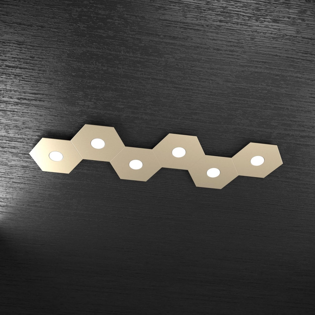 HEXAGON APPLIQUE-PLAFONIERA 6 LUCI SABBIA 1142-6L-SA