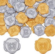 Etichette di sigillo in cera per inviti di matrimonio, argento e oro, 50 pezzi.