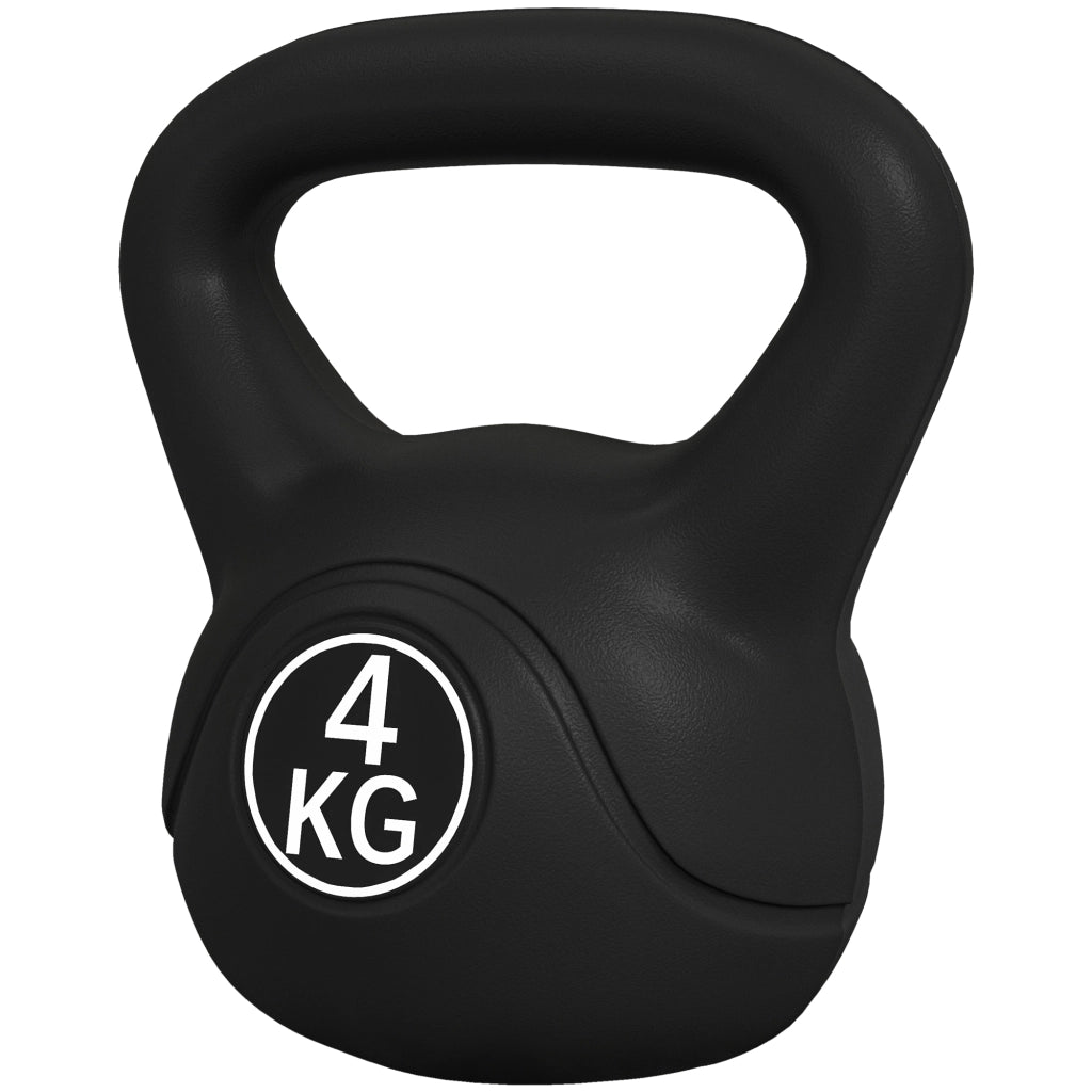 Kettlebell in Plastica e Sabbia ¨C Minimal ¨C Nero 18x12x20 cm