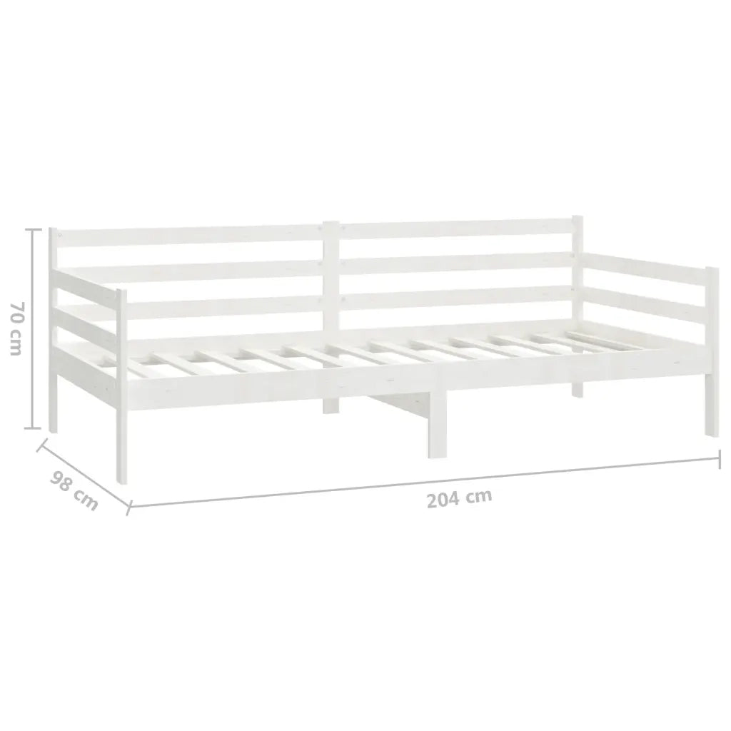 Divano letto | Sof¨¤ letto | Letto singolo con Materasso 90x200 cm Bianco in Legno di Pino