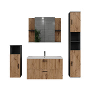 Vicco Set di mobili da bagno Antracite 5 parti