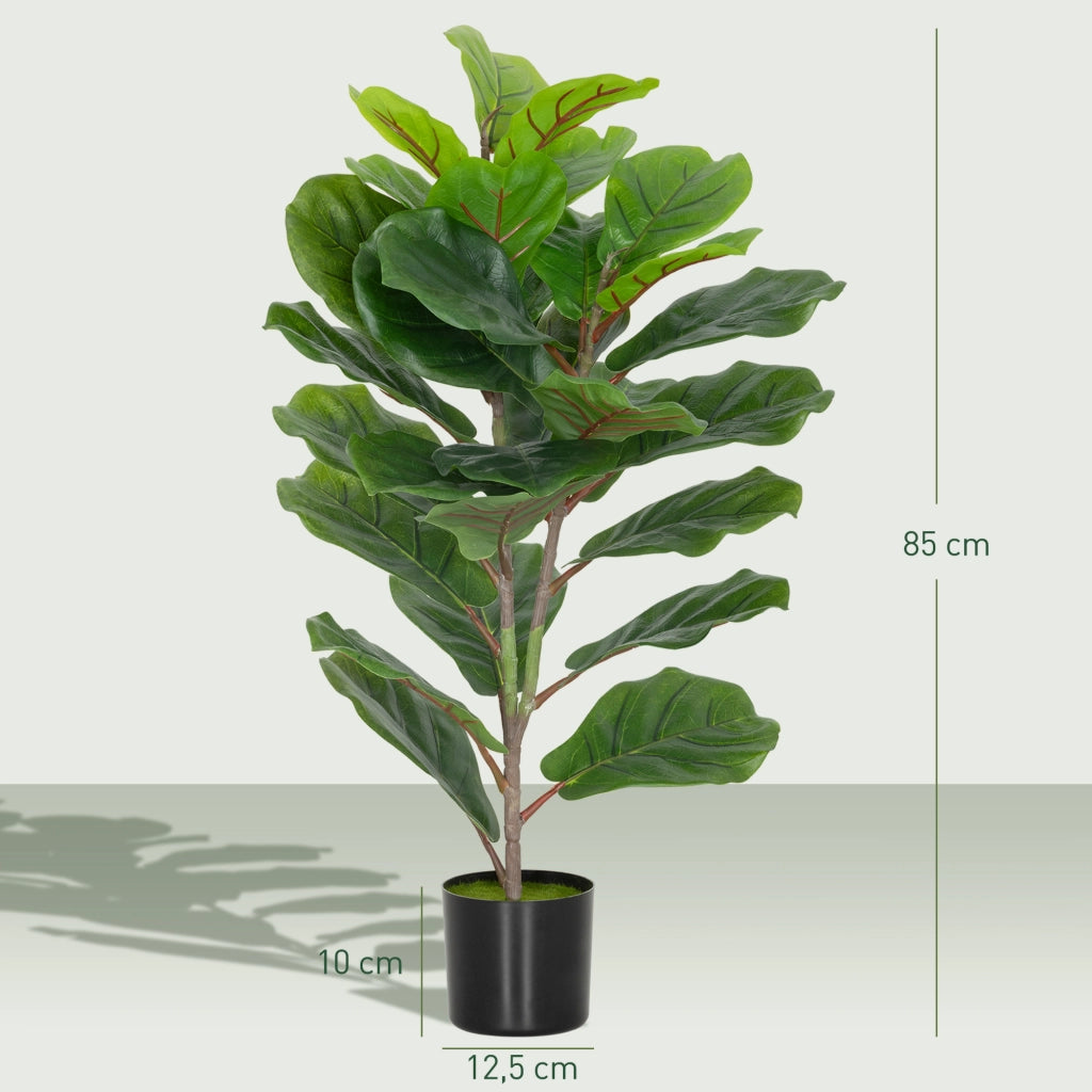 Piante Artificiali Ficus 80 cm con Vaso ¨C Minimal ¨C Verde Plastica