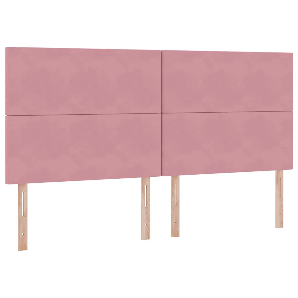 Letto con contenitore e materasso Rosa 200 x 200 cm Velluto 3371996