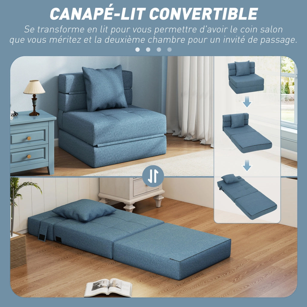 Poltrona letto ¨C Minimal ¨C tessuto blu scuro