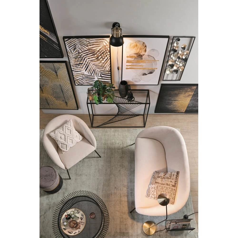Set da 2 Pouf Rotondi in Velluto con Contenitore - POLLY