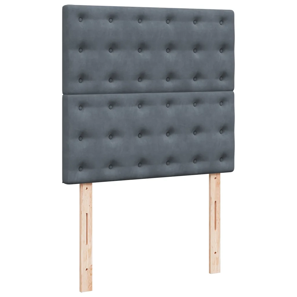 Giroletto a Molle con Materasso Grigio Scuro 80x200 cm Velluto 3292203