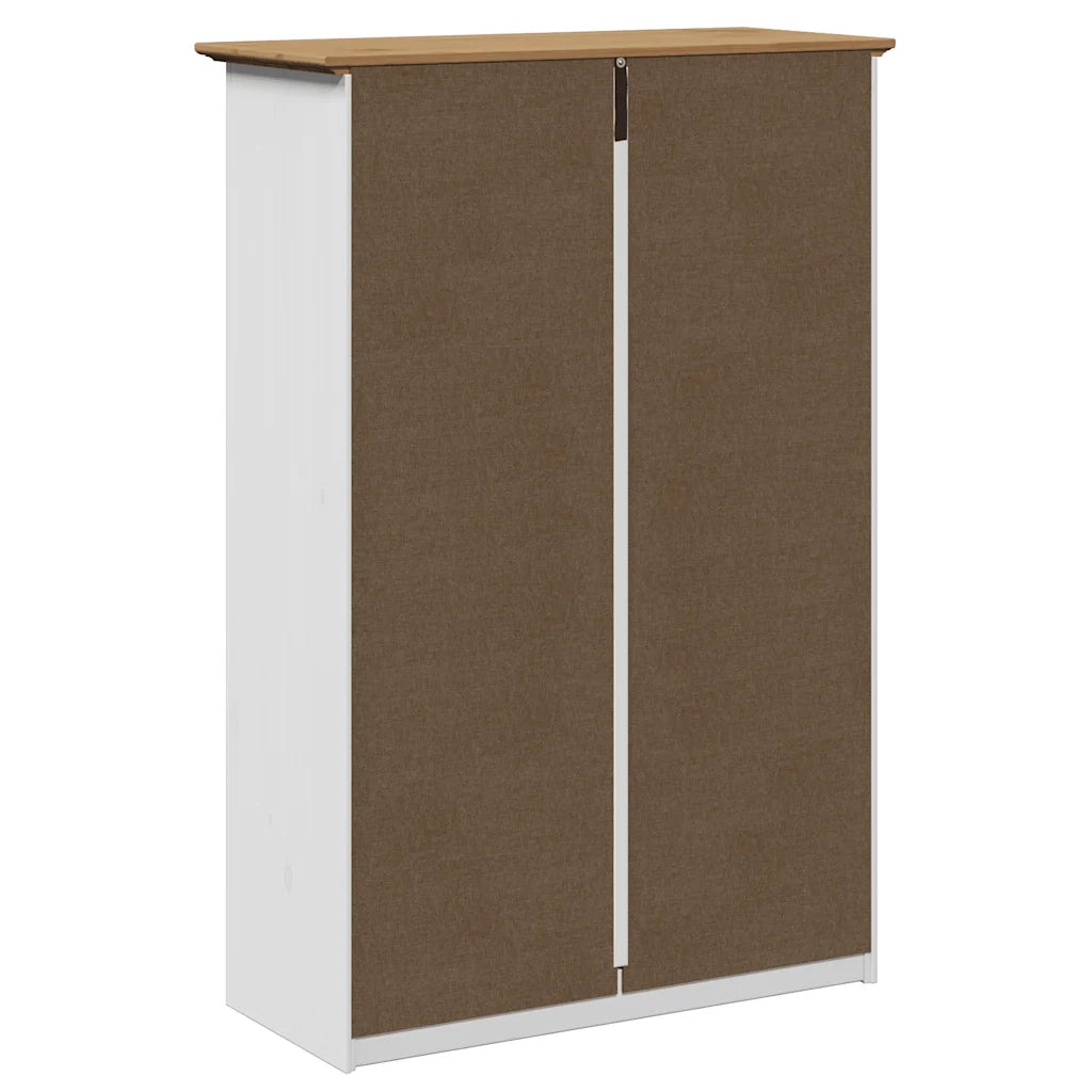 Scarpiera-Scaffale per scarpe BODO Bianca e Marrone 80x35x118 cm