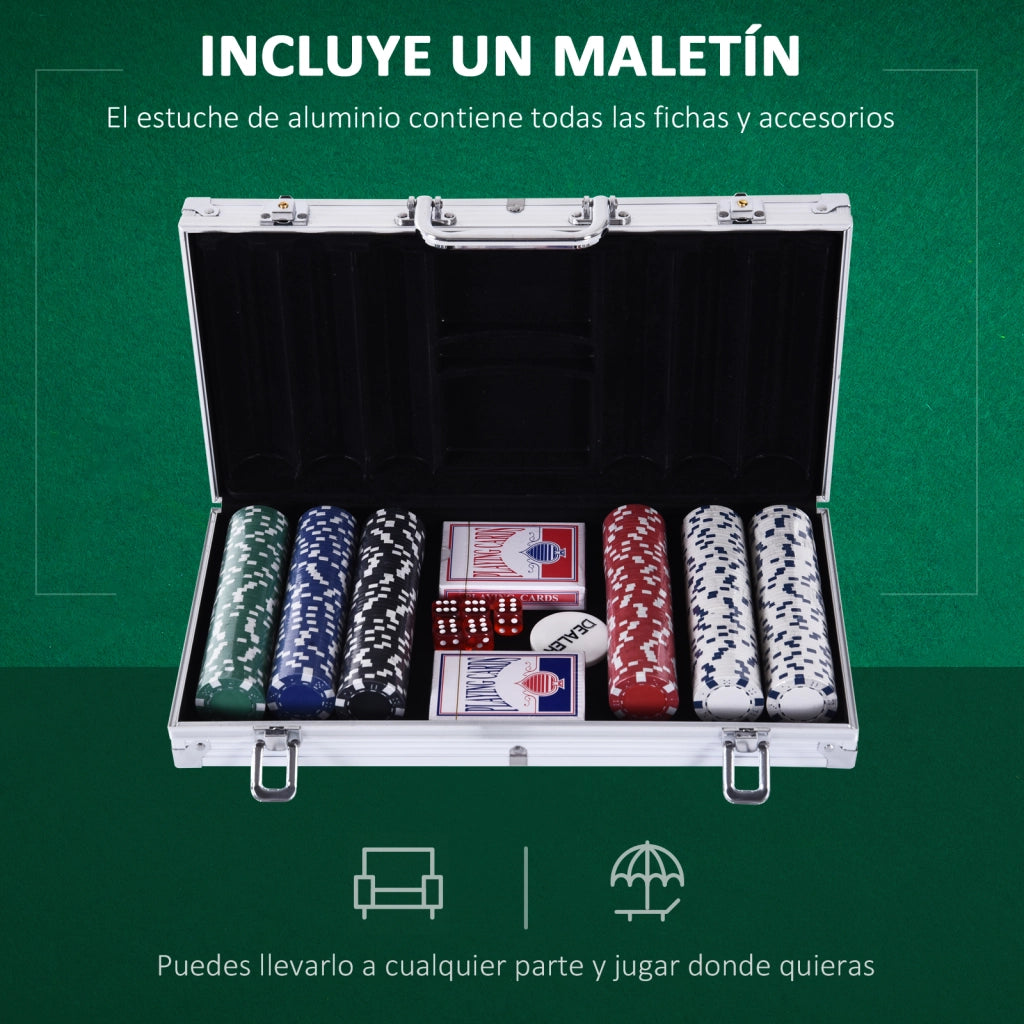 Set da Poker con 300 Fichas ¨C Minimal ¨C Aluminio