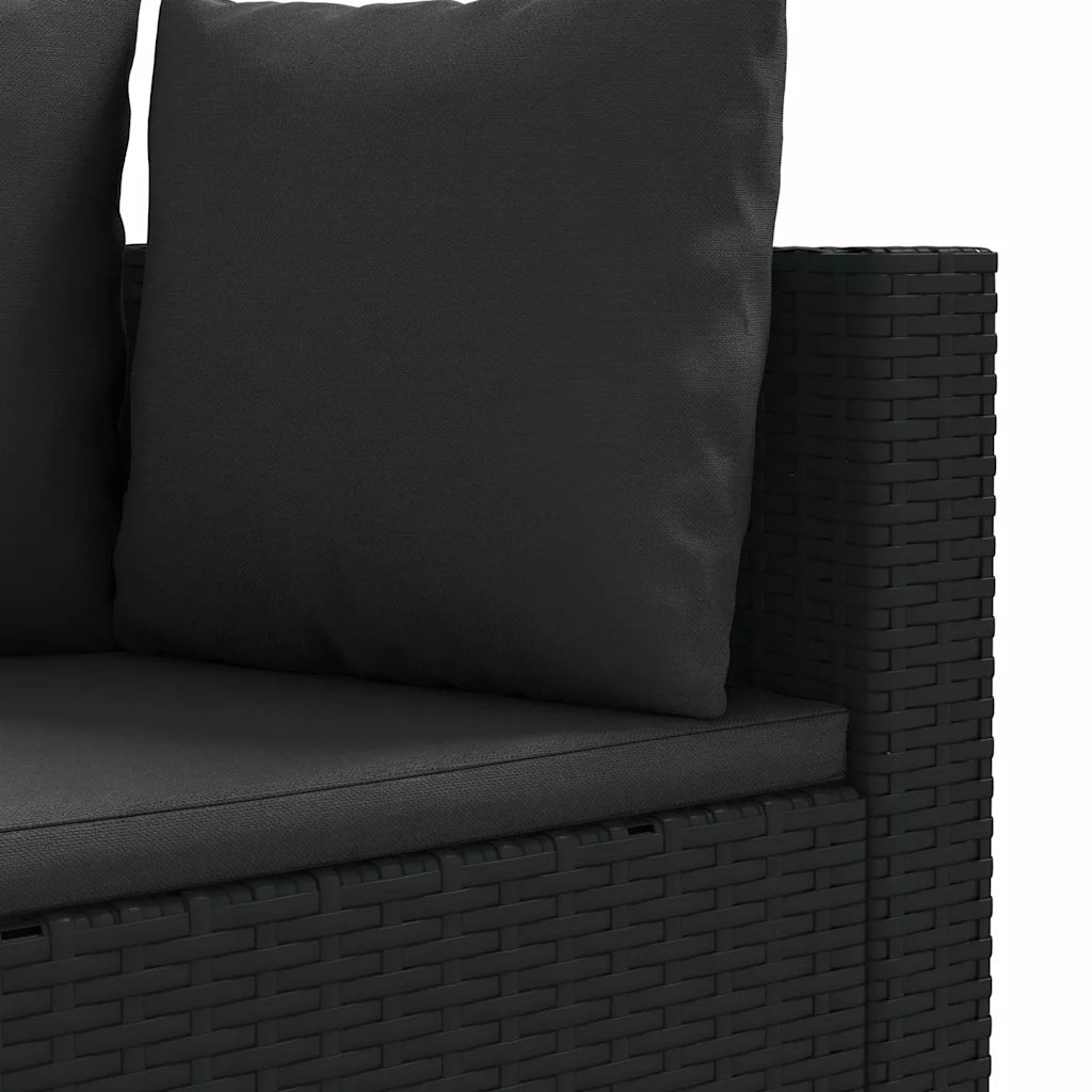 Set Divani da Giardino 5 pz con Cuscini in Polyrattan Nero 3308443