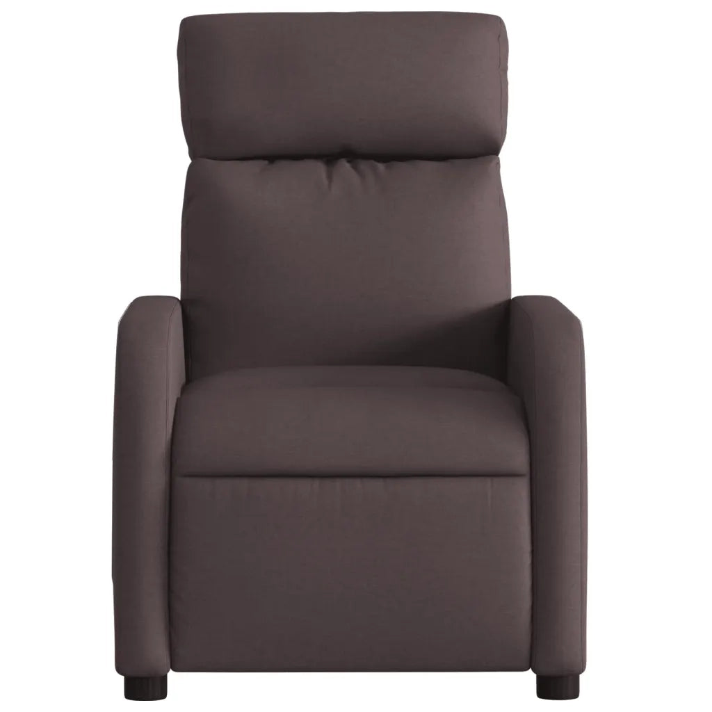 Poltrona Reclinabile Marrone Scuro in Tessuto 374170