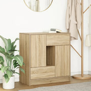 Credenza con Cassetti e Ante-Buffet-Armadio da cucina Rovere Sonoma 70,5x34x74,5 cm