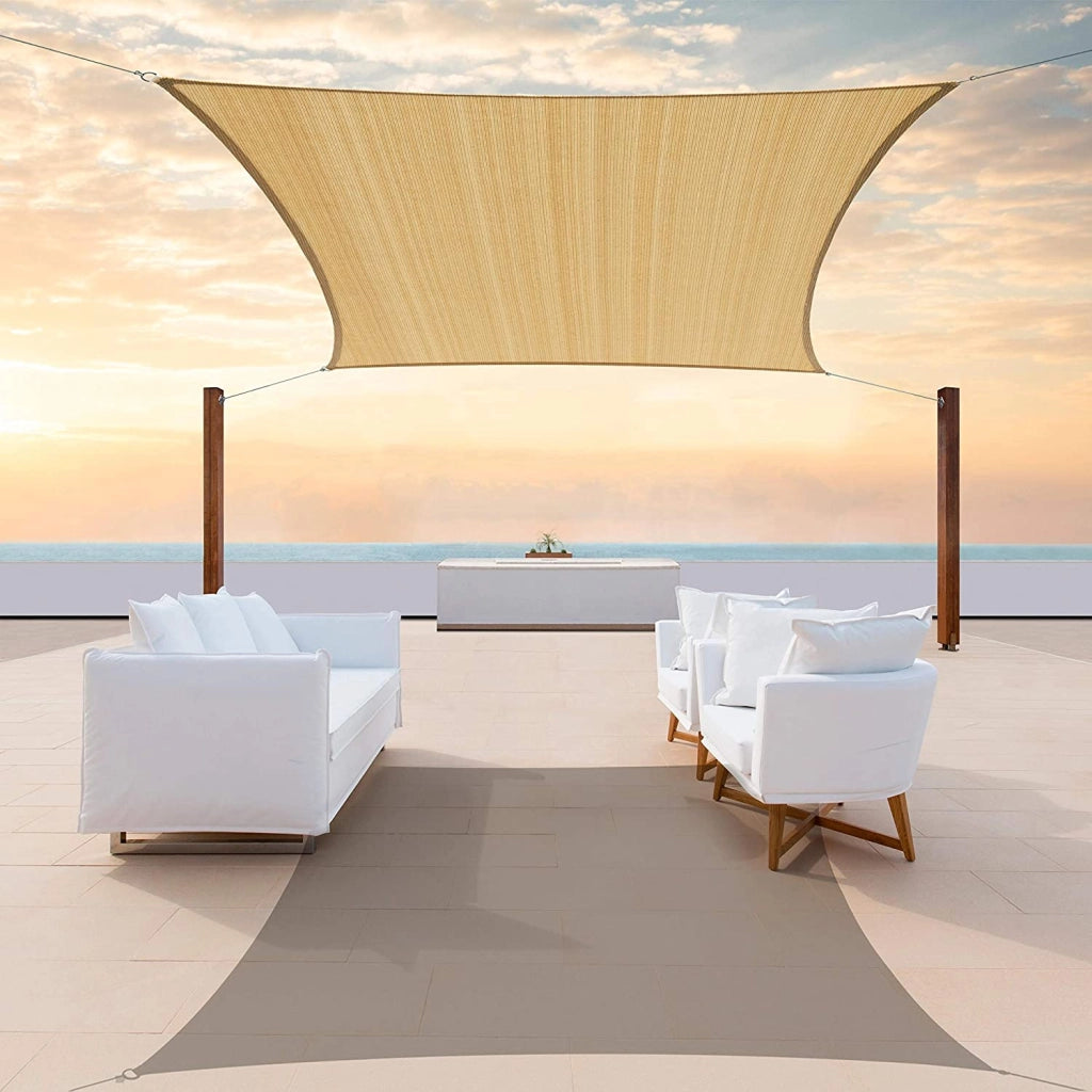 AIO FACTORY Vela ombreggiante impermeabile 3x2m Beige per il relax in giardino