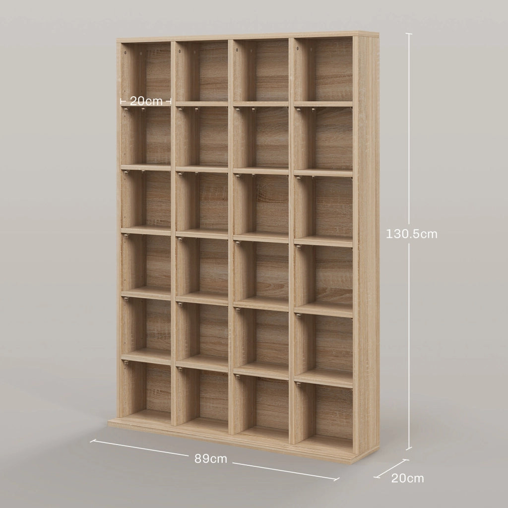 Mobile per CD e DVD con Ripiani Regolabili ¨C zephmum ¨C Legno 89x20x130.5 cm
