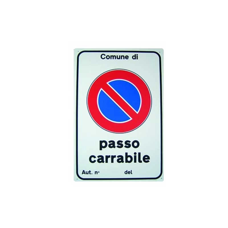 Cartello passo carrabile cm 20X30