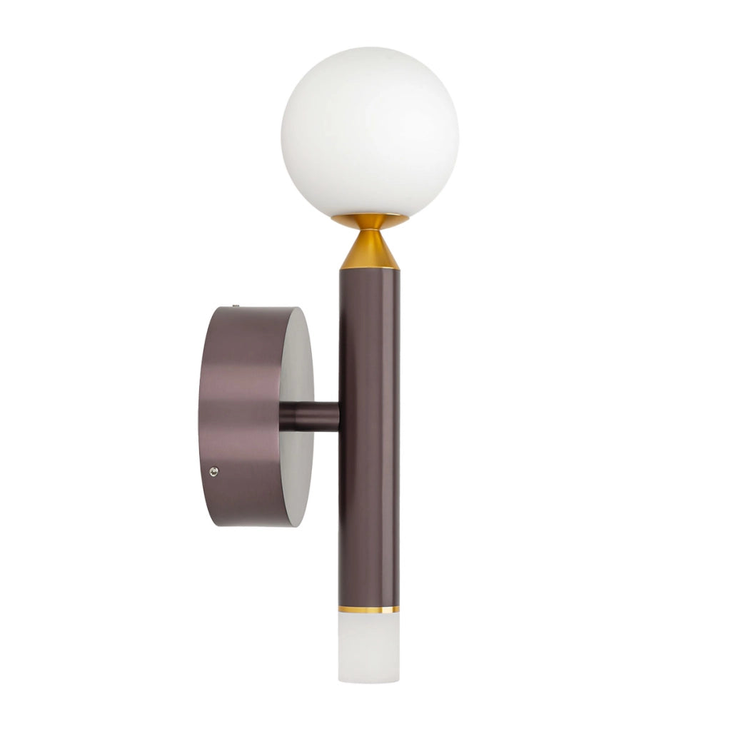 Applique moderna bronzo-oro sfera bianca LED 6W Italux