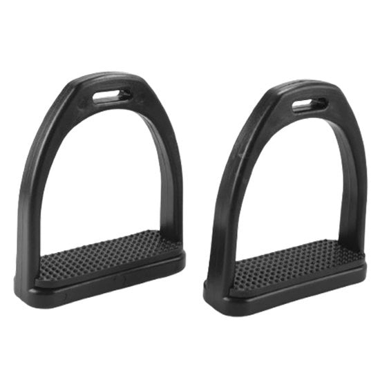 Accessori per equitazione - Stabilizzatori con design antiscivolo - Materiale plastico - Serraggio antifurto - Dimensioni 110x116mm - Peso ridotto 505g