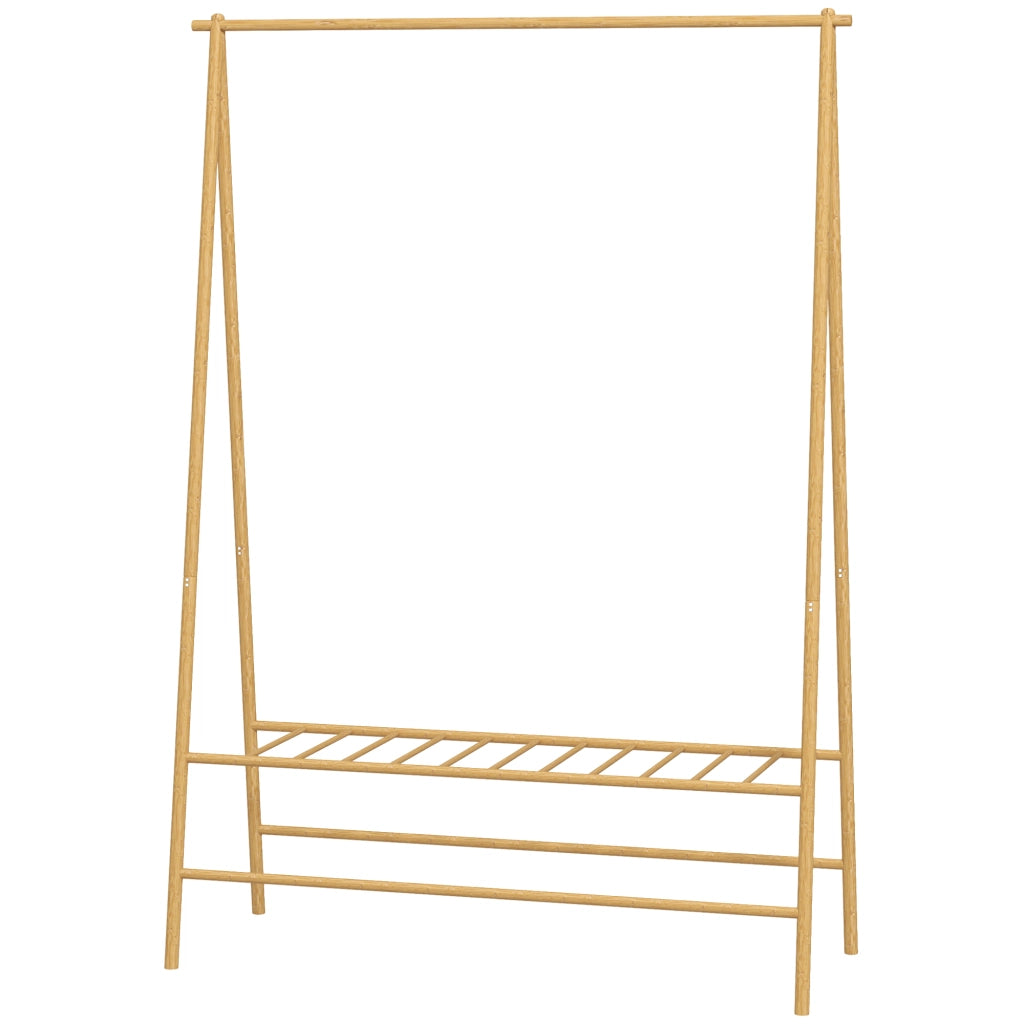 Appendiabiti con scaffale per scarpe ¨C Minimal ¨C in legno naturale