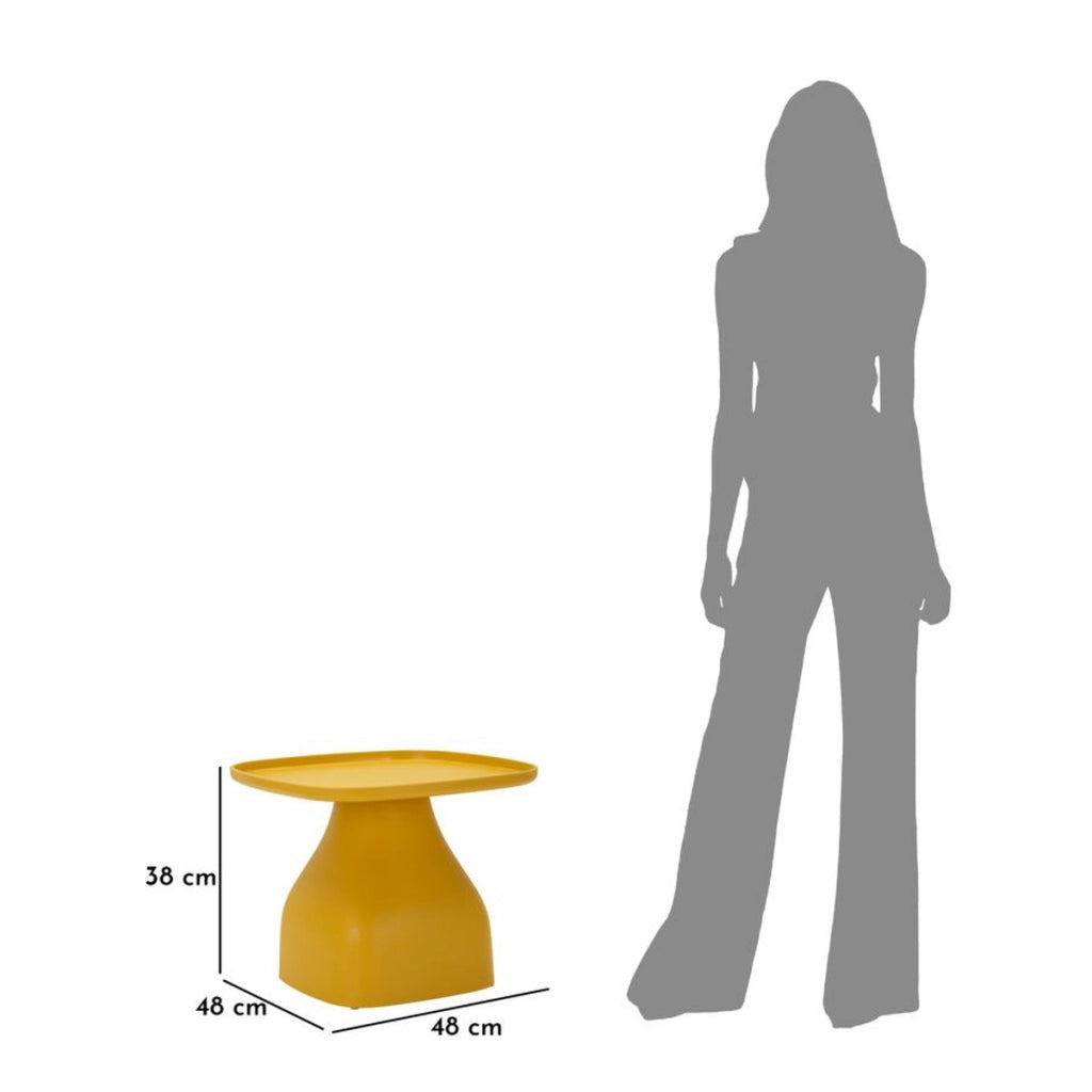 Tavolino VKH708, Giallo, Plastica, 38x48x48 cm