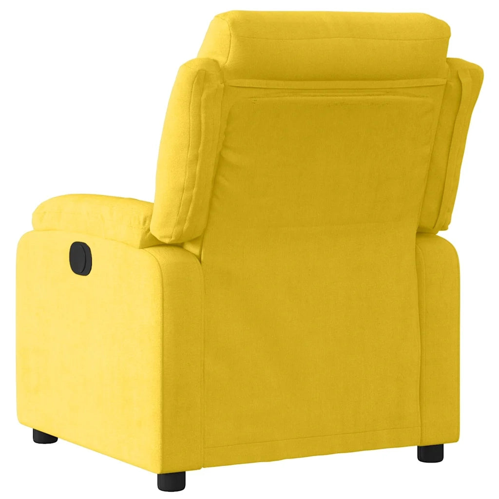 Poltrona Reclinabile Elettrica Gialla in Velluto 3205077
