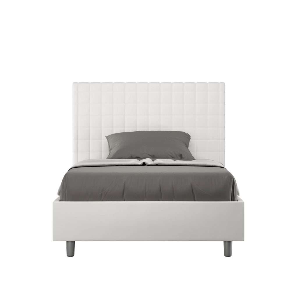 Letto Singolo 80x210 cm con Rete e Contenitore Sunny Bianco