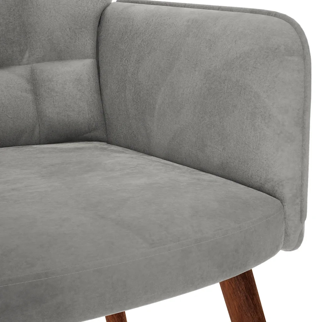 Poltrona | Sedia Relax Grigio Chiaro in Velluto