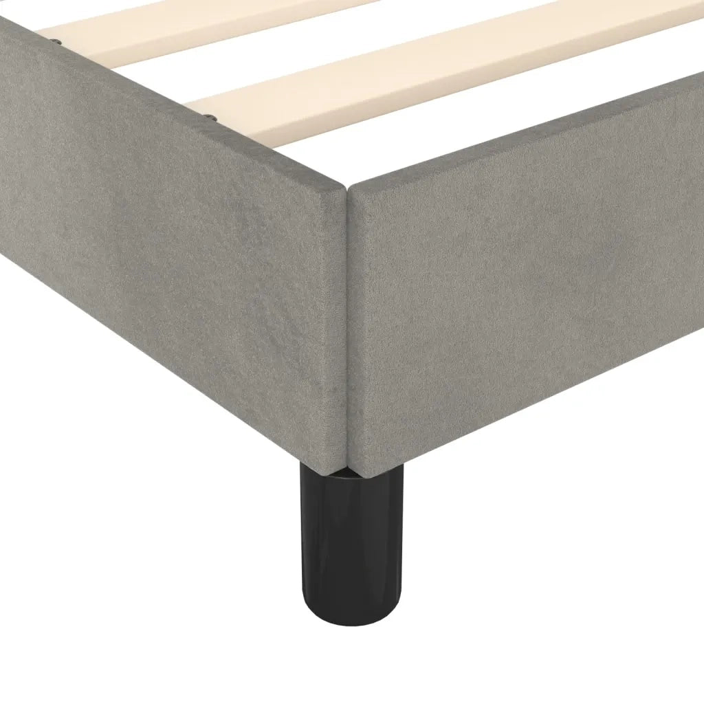 Giroletto senza Materasso-Struttura Letto Grigio Chiaro 140x190 cm Velluto 122658