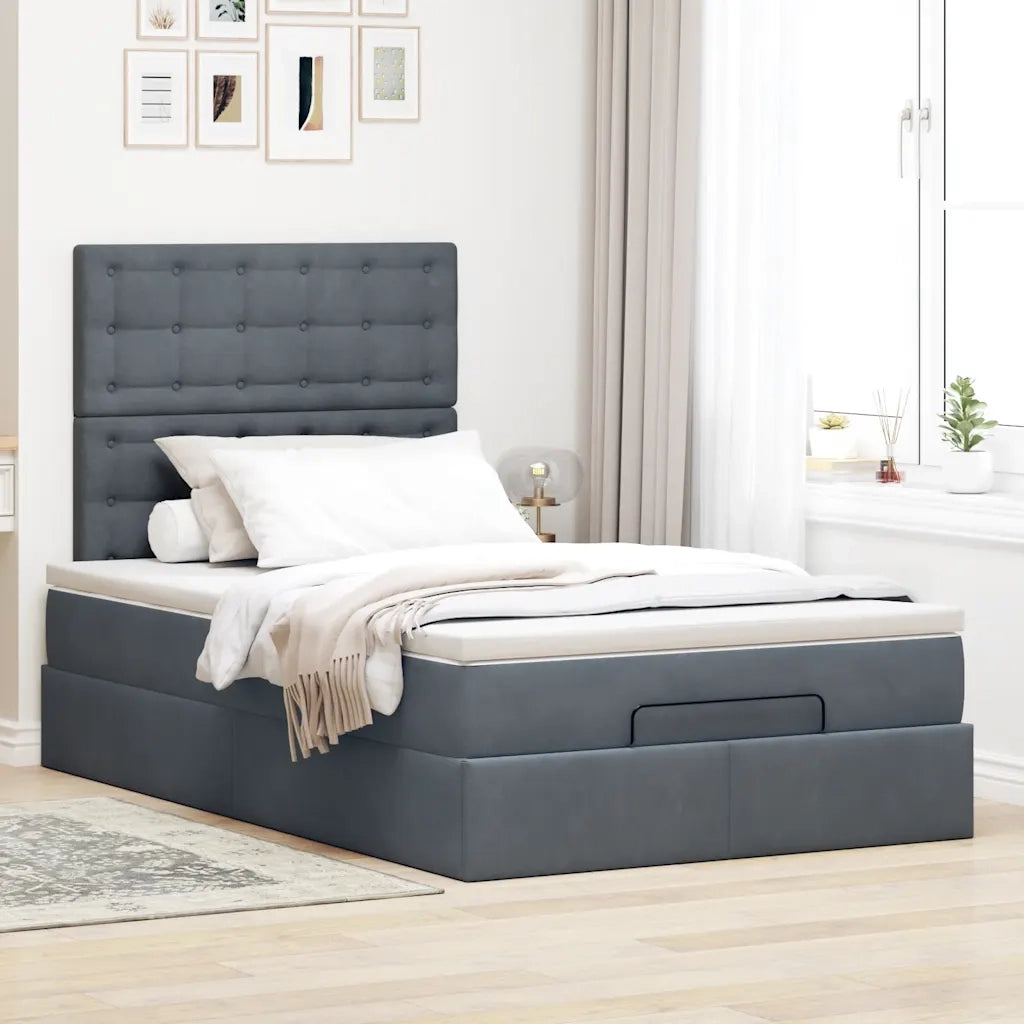 Struttura Letto Pouf con Materassi 80x200 cm Velluto 3314451