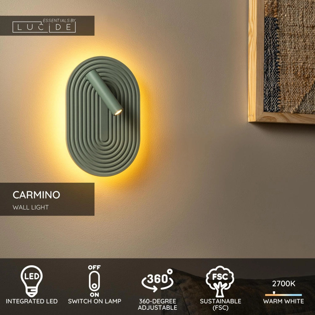 Applique LED CARMINO verde legno Lucide