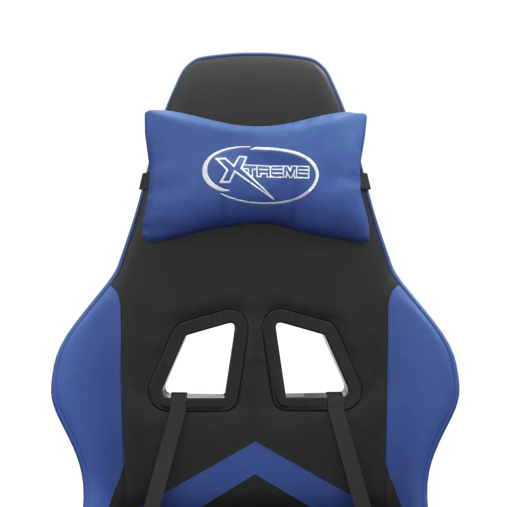 Sedia da Gaming Girevole Nero e Blu in Similpelle 349591