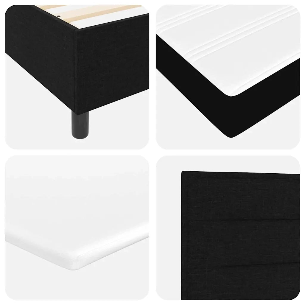 Letto a molle con materasso Nero 90 x 190 cm Tessuto 3339275