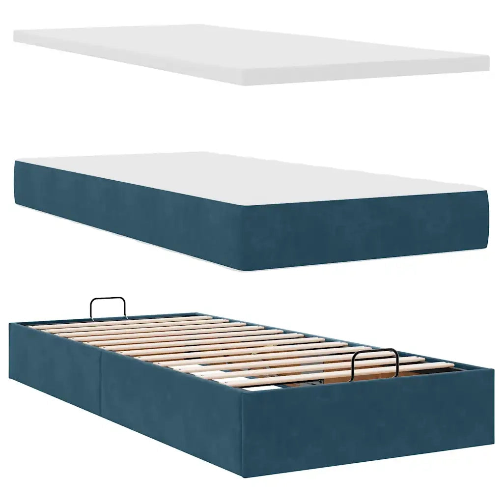 Struttura Letto Pouf con Materasso 80x200 cm Velluto 3311151