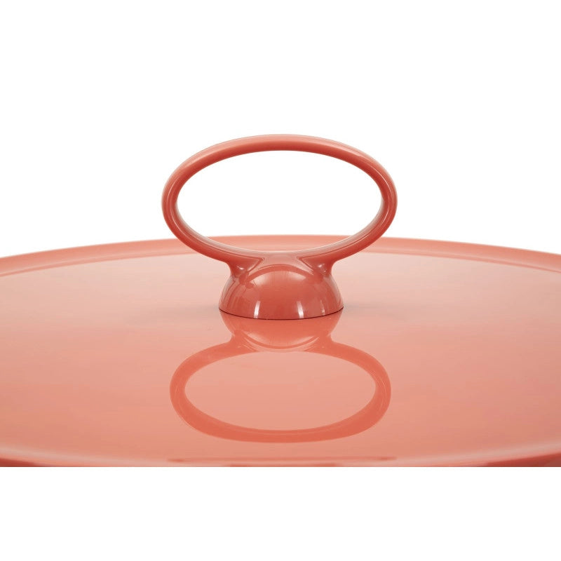 Tavolinetto Porta Giornali Iris Rosso cm ø 44x43