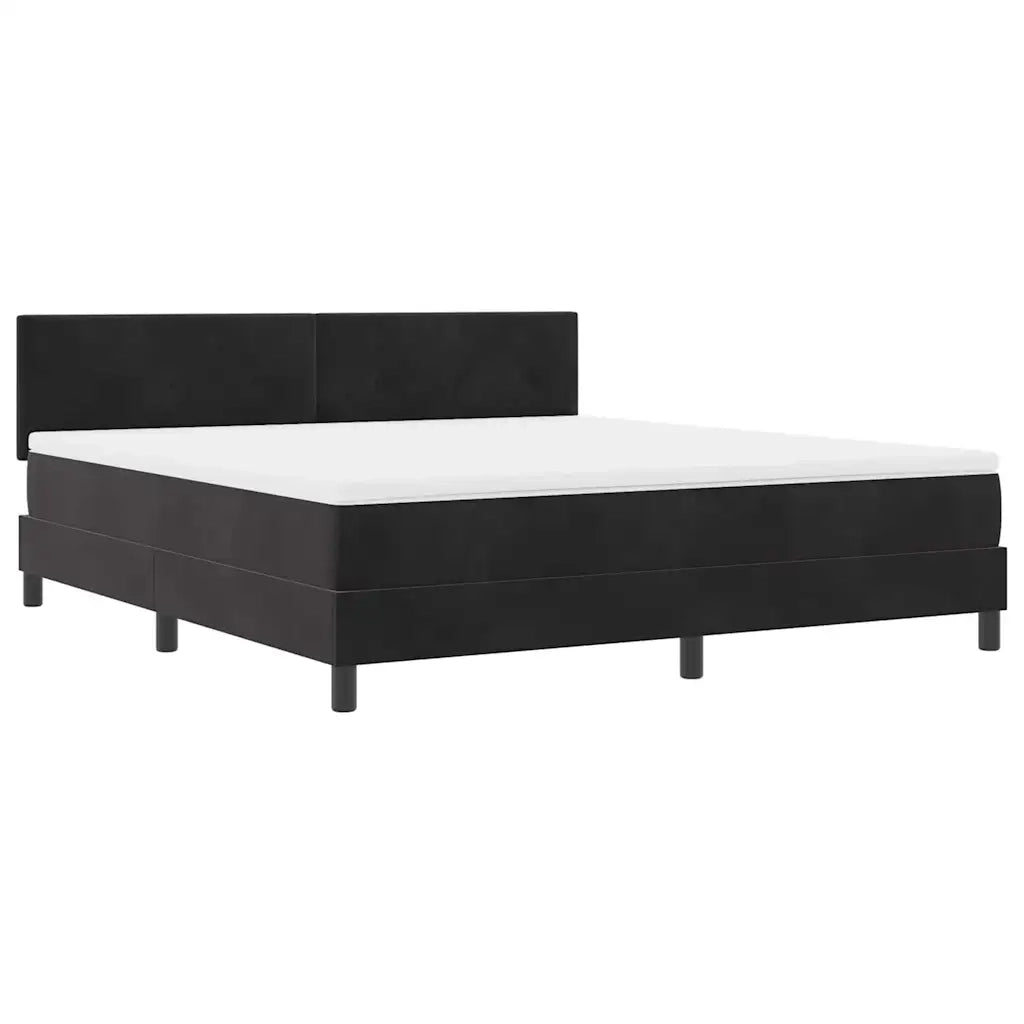 Letto a Sorgente LED con materasso Nero 180 x 200 cm Velluto 3342670