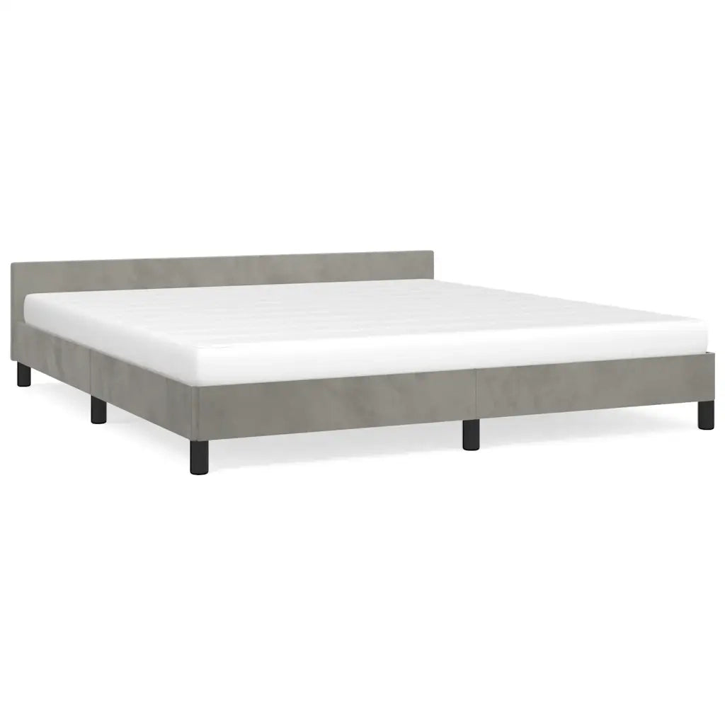 Letto matrimoniale | Letto per adulti | Giroletto senza Materasso Grigio Chiaro 180x200 cm Velluto