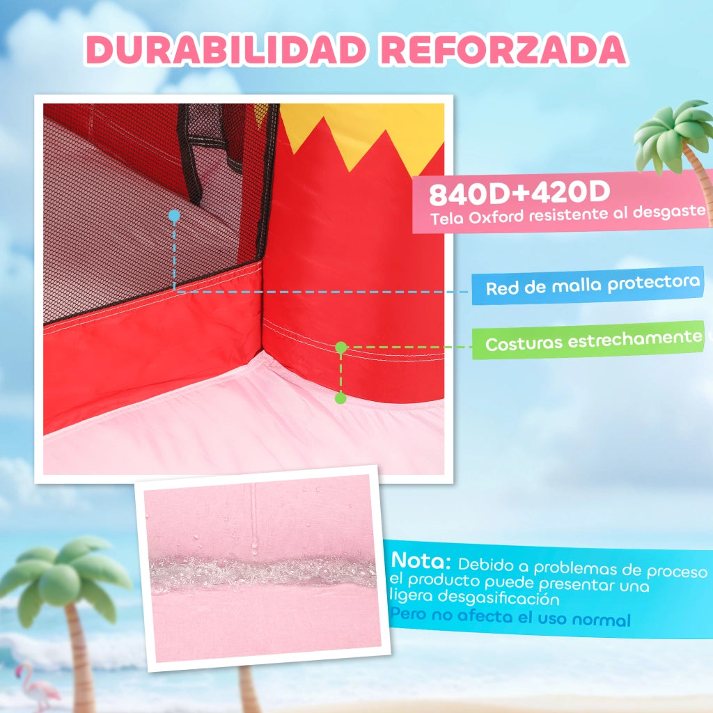 Letto gonfiabile per bambini con scivolo e piscina di palline ¨C zephmum ¨C 255x230x196cm