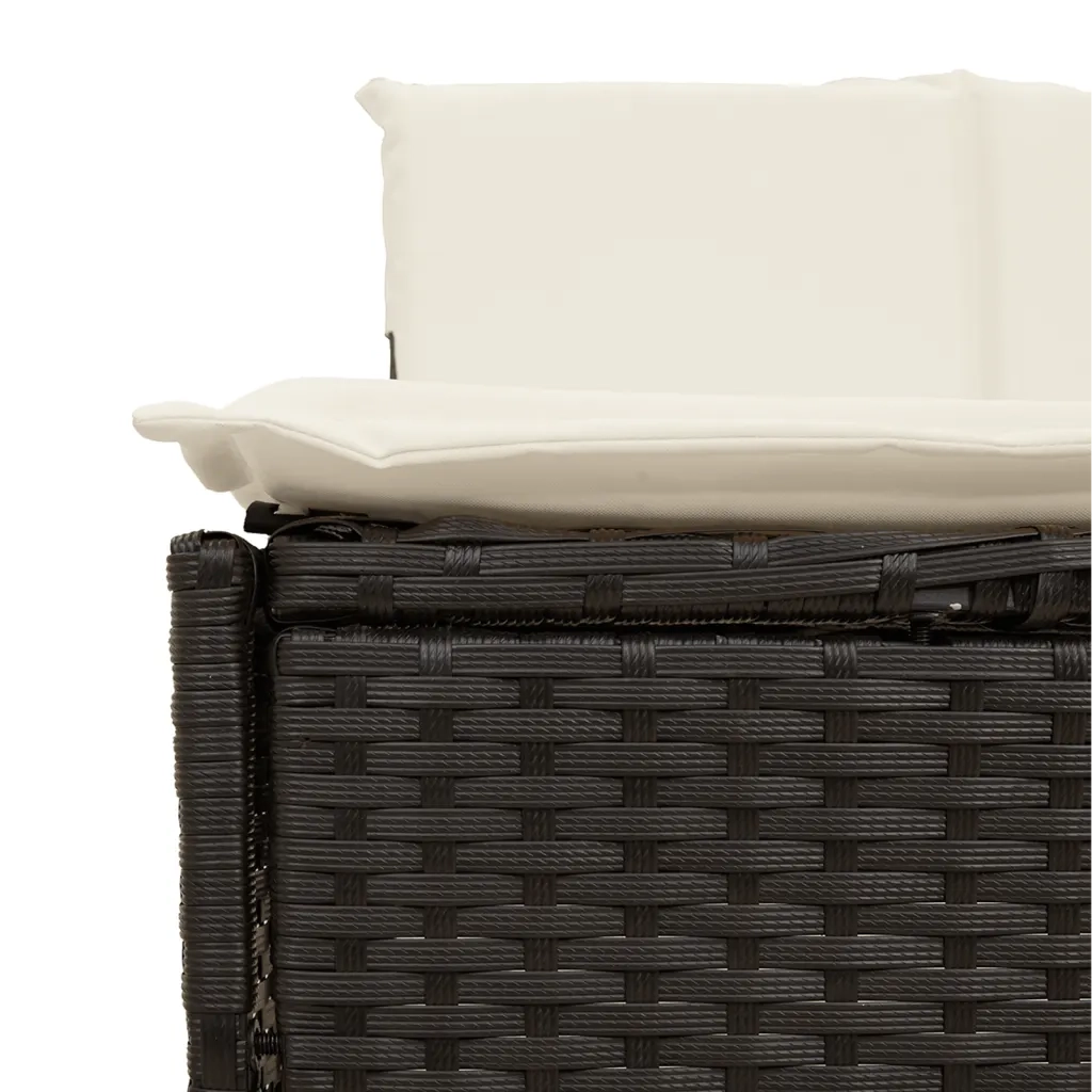 Panche Vasca Idromassaggio con Cuscini 2pz in Polyrattan Nero 365618