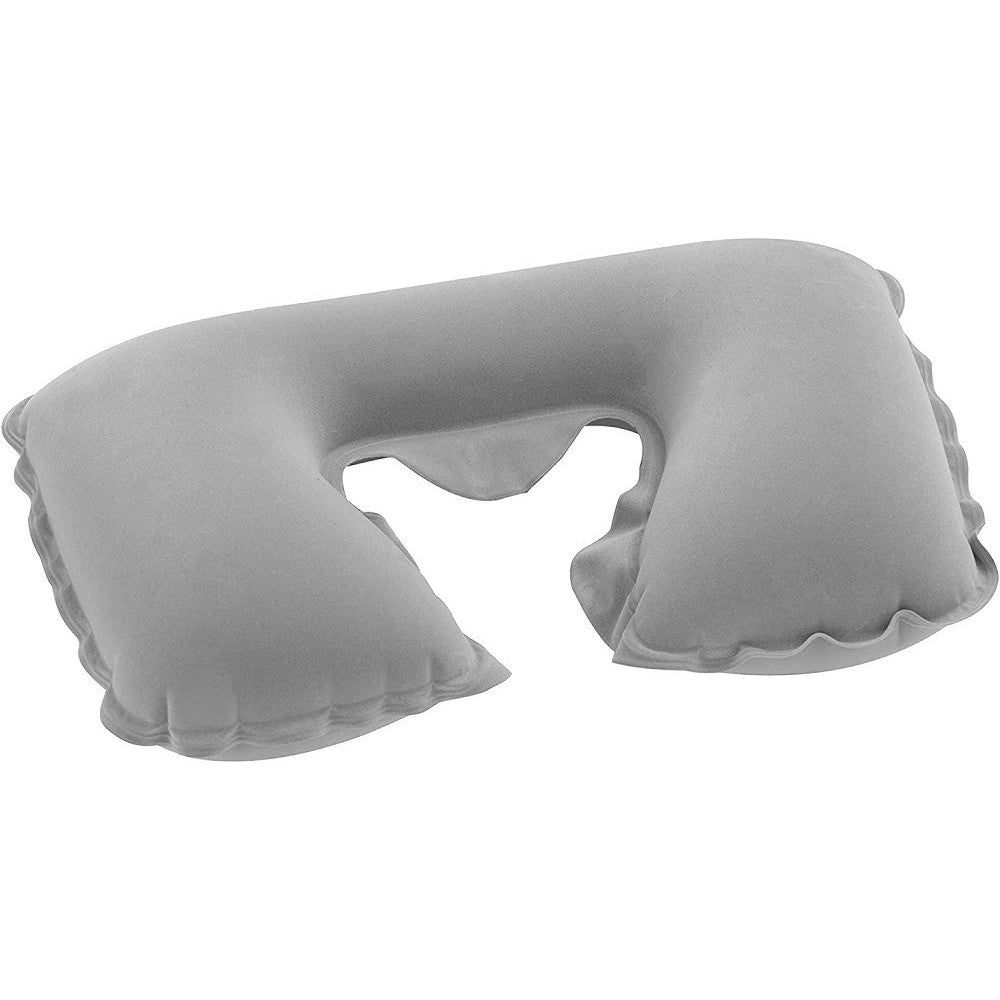 Trade Shop - Cuscino Cervicale Da Viaggio Gonfiabile 46 X 28 X 13 Cm Floccato Portatile 67006 -
