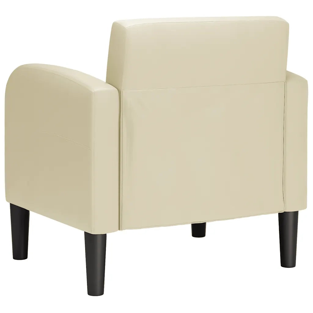 Divano Poltrona | Sedia con Braccioli Crema 54 cm in Similpelle