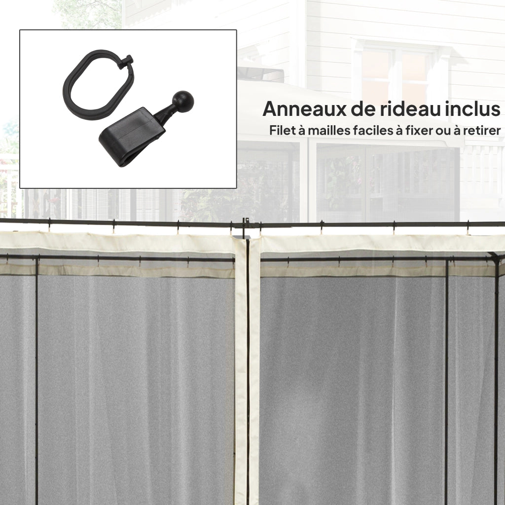 Zanzariera per gazebo 3x3 m ¨C Minimal ¨C 4 pezzi in nylon con cerniere