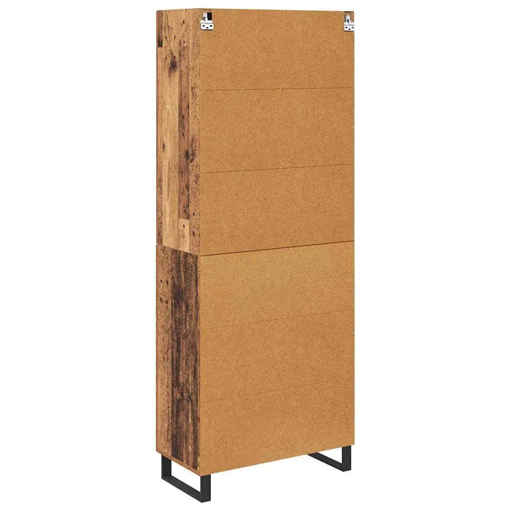 Credenza 2 pcs Legno vecchio Legno Stratificato e Vetro 3415681