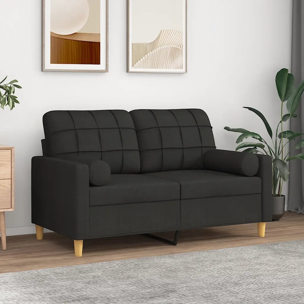 Divano a 2 Posti con Cuscini-Sofa 2 Posti con Cuscini Tortora 120 cm in Tessuto 998132