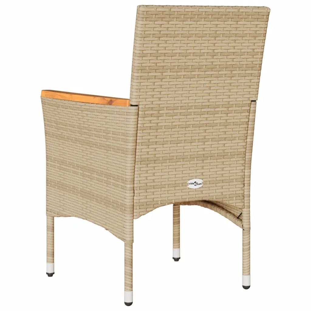 Sedie da Giardino con Cuscini 2 pz | Sedie da Esterno Beige in Polyrattan